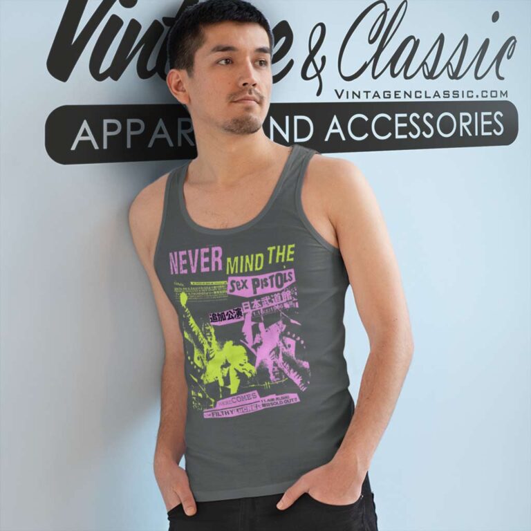 Sex Pistols Classic Japan Tour Pink Yellow Tank Top Racerback Sex Pistols Classic Japan Tour Pink Yellow Tank Top Racerback