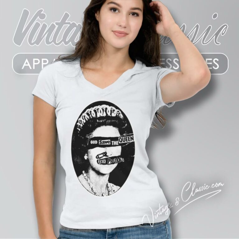 Sex Pistols God Save The Queen V Neck TShirt Sex Pistols God Save The Queen V Neck TShirt