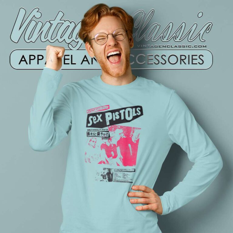 Sex Pistols Japan Tour Pink Photo Long Sleeve Tee Sex Pistols Japan Tour Pink Photo Long Sleeve Tee