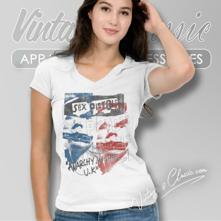 Sex Pistols Ringer V Neck TShirt Sex Pistols Ringer V Neck TShirt