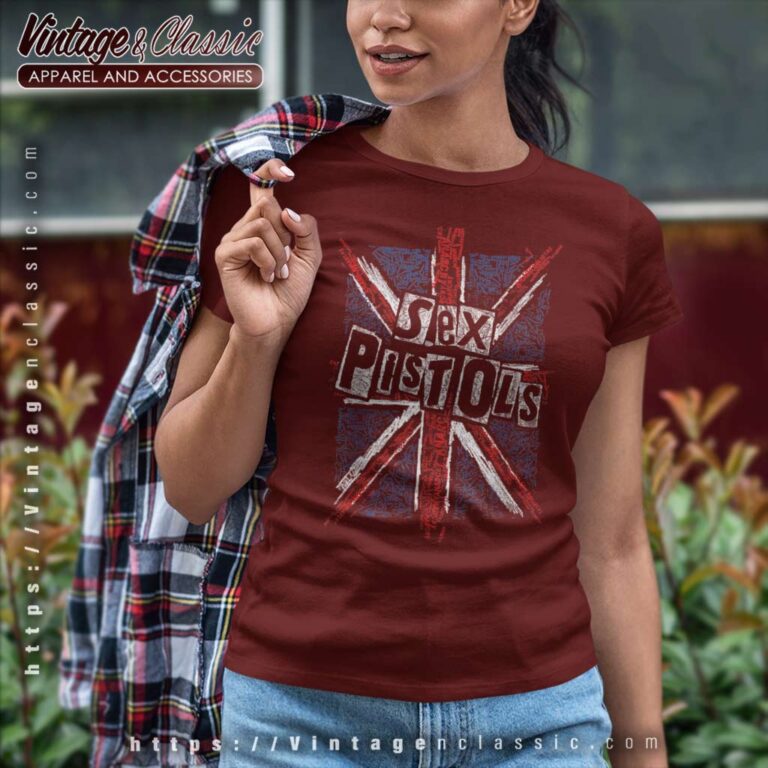 Sex Pistols Union Jack Words Women TShirt Sex Pistols Union Jack Words Women TShirt