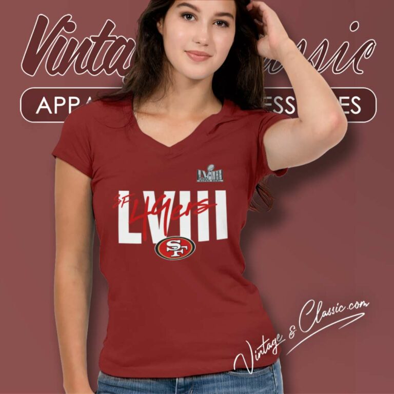 Sf 49ers Nfl Super Bowl Lviii V Neck TShirt Sf 49ers Nfl Super Bowl Lviii V Neck TShirt
