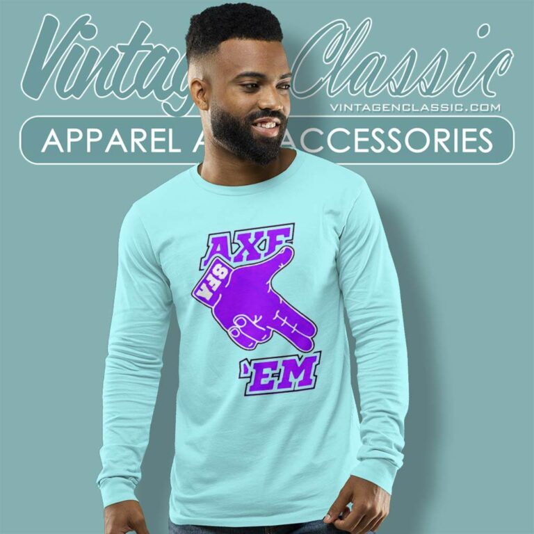 Sfa Axe Em Logo Lumberjack Football Raise Long Sleeve Tee Sfa Axe Em Logo Lumberjack Football Raise Long Sleeve Tee