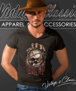 Shadow Of Intent Shirt Barbed Skull V Neck TShirt