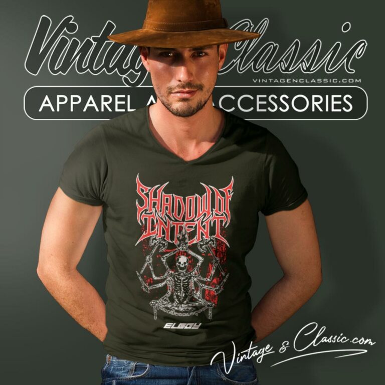 Shadow Of Intent Shirt Red Skeleton V Neck TShirt Shadow Of Intent Shirt Red Skeleton V Neck TShirt