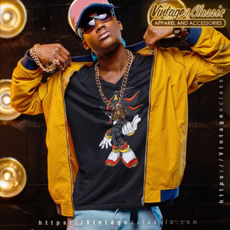 Shadow The Hedgehog From Sonic V Neck TShirt Shadow The Hedgehog From Sonic V Neck TShirt