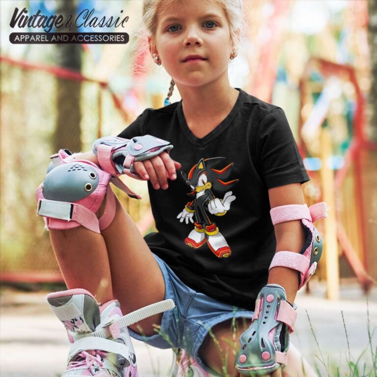Shadow The Hedgehog From Sonic kids Vneck Shadow The Hedgehog From Sonic kids Vneck