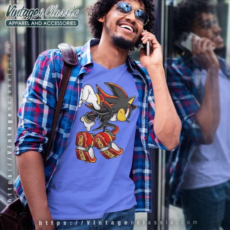 Shadow The Hedgehog V Neck TShirt Shadow The Hedgehog V Neck TShirt