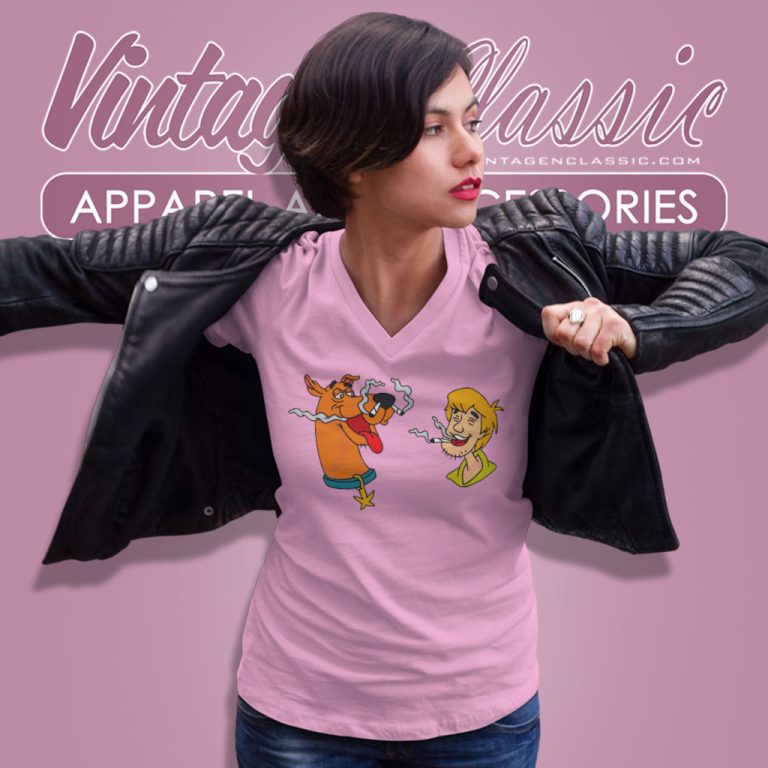 Shaggy And Scoobydoo V Neck TShirt Shaggy And Scoobydoo V Neck TShirt