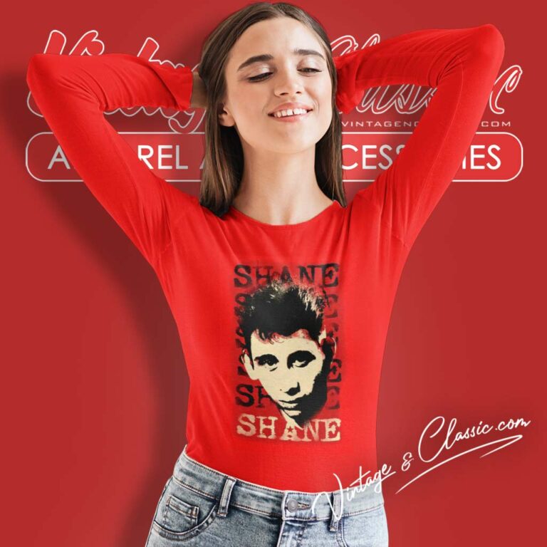 Shane Macgowan Red Long Sleeve Tee Shane Macgowan Red Long Sleeve Tee