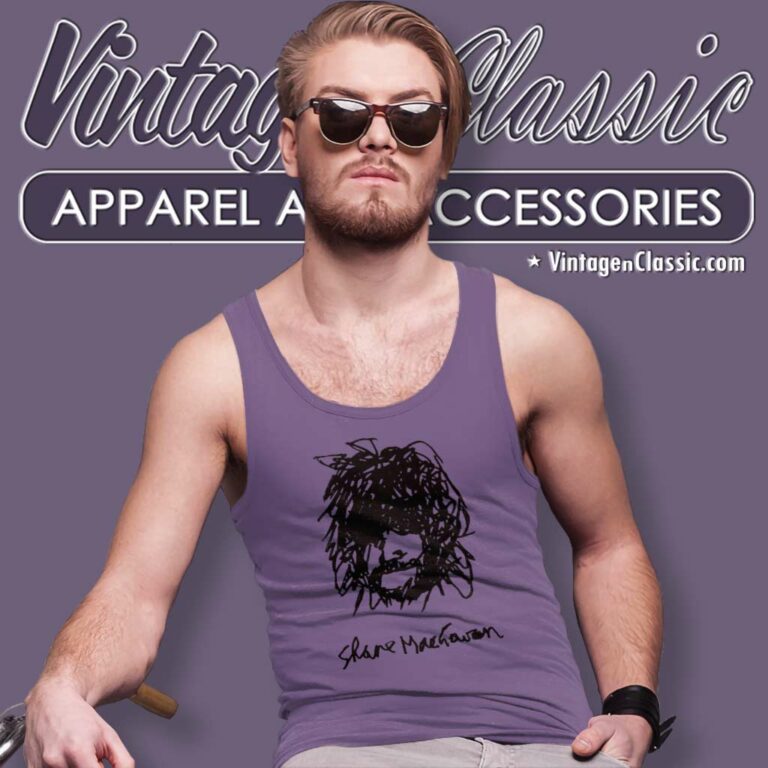 Shane Macgowan Self Portrait Tank Top Racerback Shane Macgowan Self Portrait Tank Top Racerback