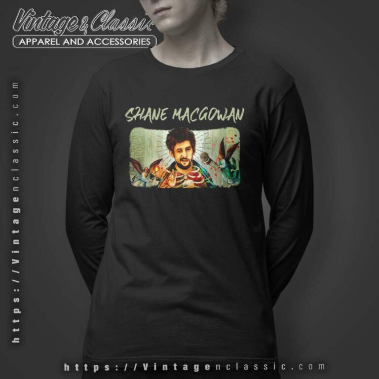 Shane Macgowan Shirt Pogues Frontman Long Sleeve Tee Shane Macgowan Shirt Pogues Frontman Long Sleeve Tee