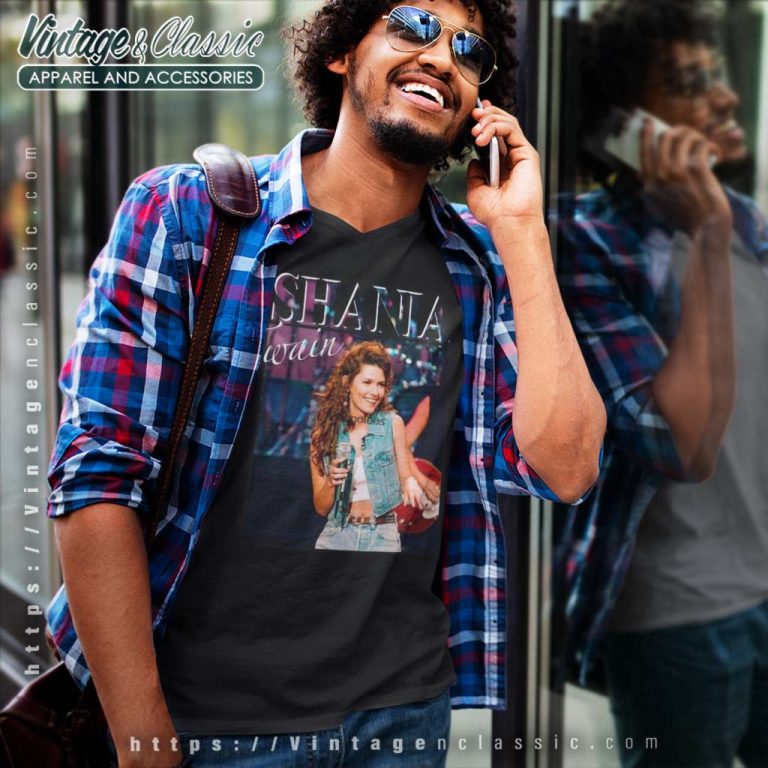 Shania Canadian Singer Concert Poster V Neck TShirt Shania Canadian Singer Concert Poster V Neck TShirt