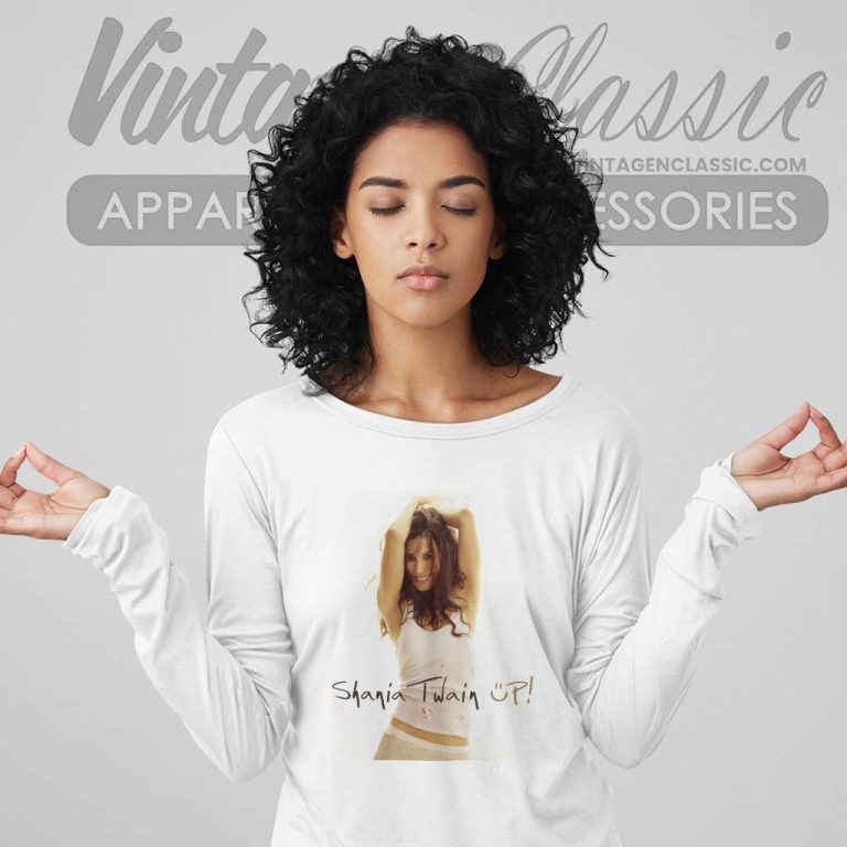 Shania Twain Double Album Shirt Up Album Cover Long Sleeve Tee Shania Twain Double Album Shirt Up Album Cover Long Sleeve Tee