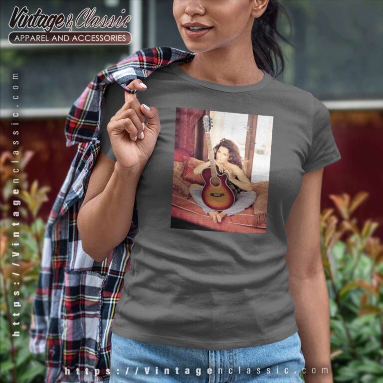 Shania Twain Posing With Guitar Women TShirt Shania Twain Posing With Guitar Women TShirt
