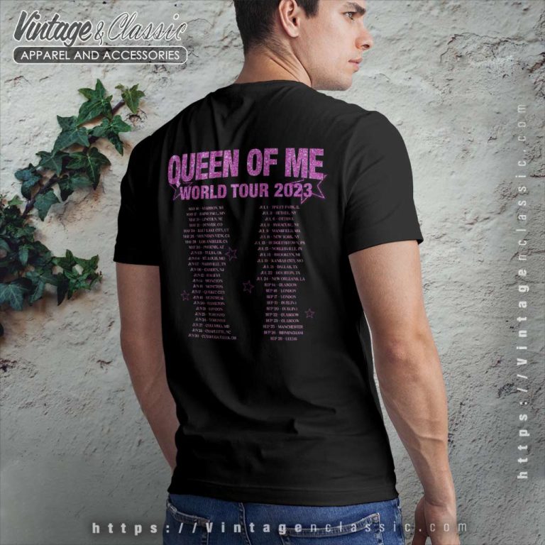 Shania Twain Shirt Queen Of World Tour 2023 T Shirt Back Side Shania Twain Shirt Queen Of World Tour 2023 T Shirt Back Side
