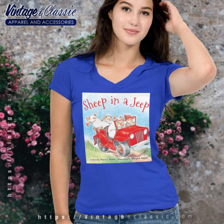 Sheep In A Jeep V Neck TShirt Sheep In A Jeep V Neck TShirt