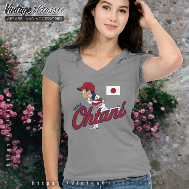 Shohei Ohtani Los Angeles Angels Caricature V Neck TShirt Shohei Ohtani Los Angeles Angels Caricature V Neck TShirt