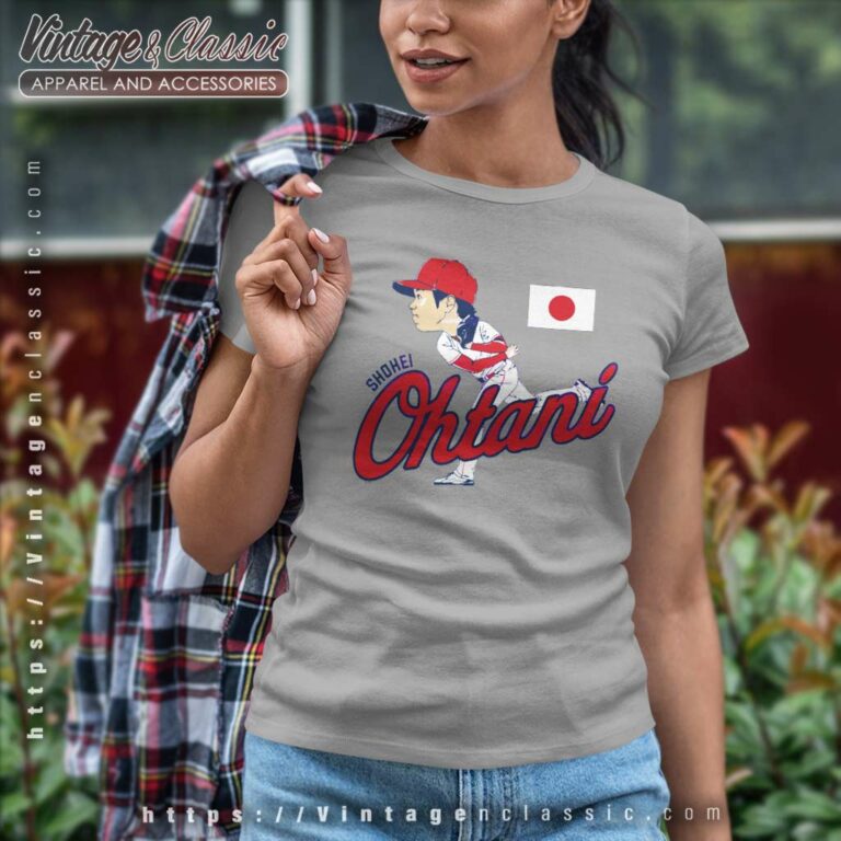 Shohei Ohtani Los Angeles Angels Caricature Women TShirt Shohei Ohtani Los Angeles Angels Caricature Women TShirt