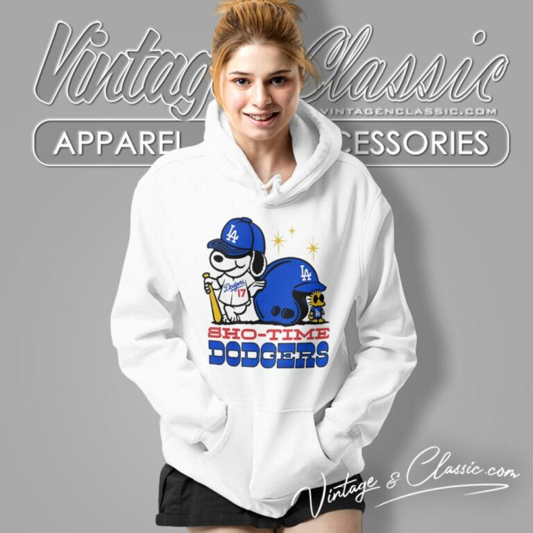 Shohei Ohtani Sho Time Los Angeles Dodgers Snoopy And Woodstock Hoodie Shohei Ohtani Sho Time Los Angeles Dodgers Snoopy And Woodstock Hoodie