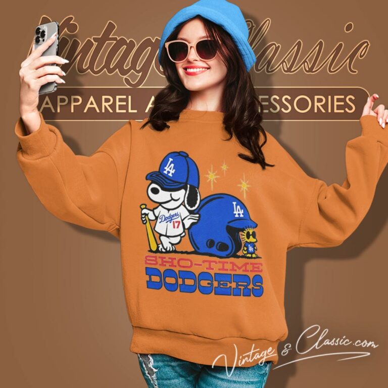 Shohei Ohtani Sho Time Los Angeles Dodgers Snoopy And Woodstock Sweatshirt Shohei Ohtani Sho Time Los Angeles Dodgers Snoopy And Woodstock Sweatshirt