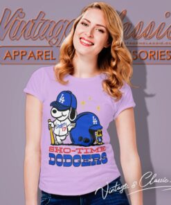 Shohei Ohtani Sho Time Los Angeles Dodgers Snoopy And Woodstock Women T Shirt