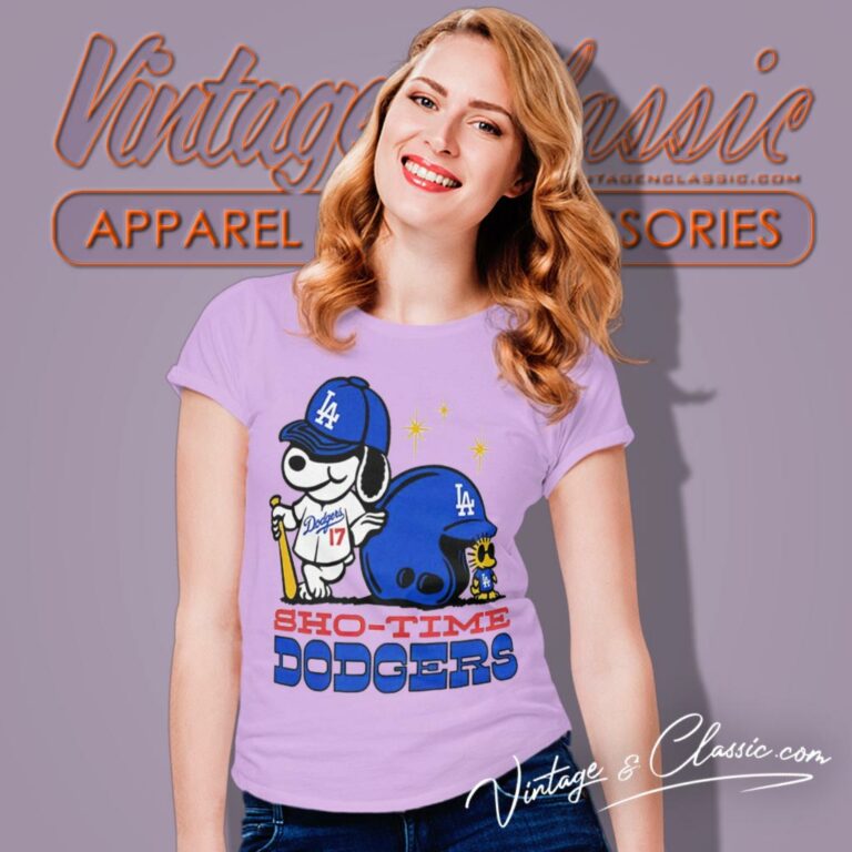 Shohei Ohtani Sho Time Los Angeles Dodgers Snoopy And Woodstock Women T Shirt Shohei Ohtani Sho Time Los Angeles Dodgers Snoopy And Woodstock Women T Shirt