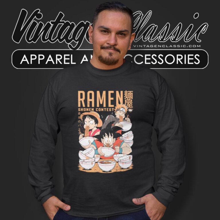 Shonen Ramen Contest Goku Luffy Naruto Long Sleeve Tee Shonen Ramen Contest Goku Luffy Naruto Long Sleeve Tee