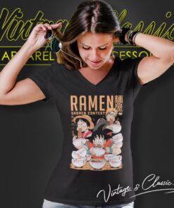 Shonen Ramen Contest Goku Luffy Naruto V Neck TShirt