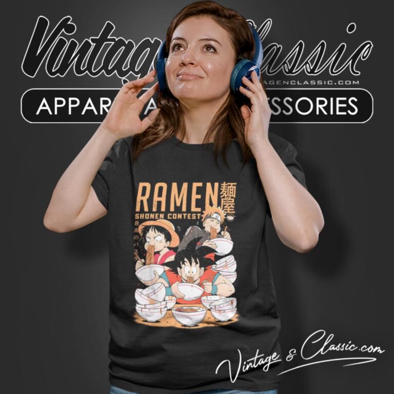 Shonen Ramen Contest Goku Luffy Naruto Women T Shirt Shonen Ramen Contest Goku Luffy Naruto Women T Shirt