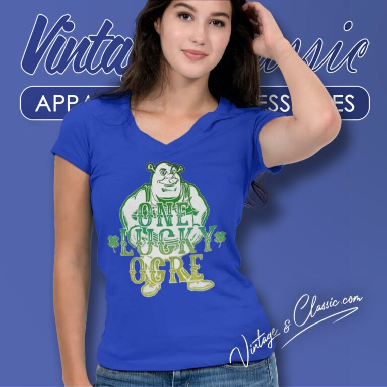Shrek One Lucky Ogre St Paddys Day V Neck TShirt Shrek One Lucky Ogre St Paddys Day V Neck TShirt