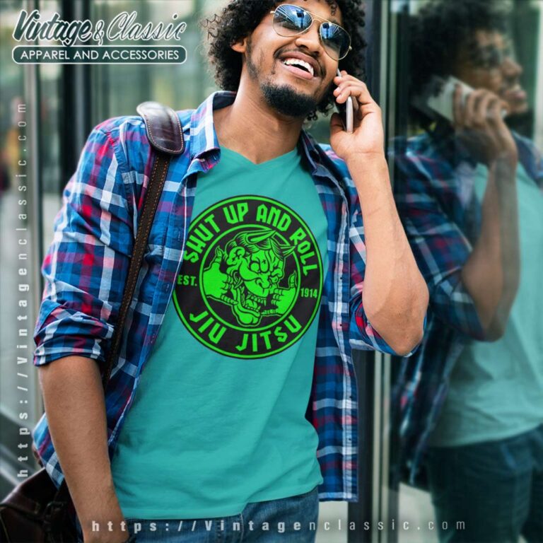 Shut Up And Roll Jiu Jitsu V Neck TShirt Shut Up And Roll Jiu Jitsu V Neck TShirt