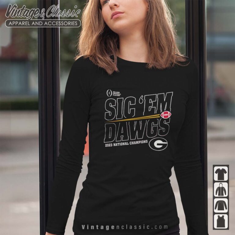 Sic ‘Em Dawgs CFP 2023 National Champions Shirt Gift for Georgia Bulldogs Fan Longsleeves Sic ‘Em Dawgs CFP 2023 National Champions Shirt Gift for Georgia Bulldogs Fan Longsleeves