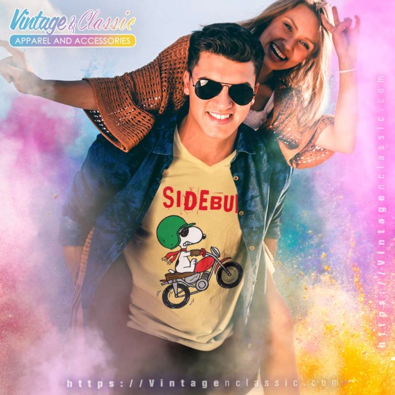 Sideburn Snoopy Motorbike V Neck TShirt Sideburn Snoopy Motorbike V Neck TShirt