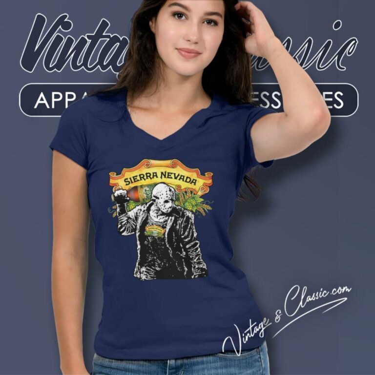 Sierra Nevada Beers And Jason Voorhees Horror V Neck TShirt Sierra Nevada Beers And Jason Voorhees Horror V Neck TShirt