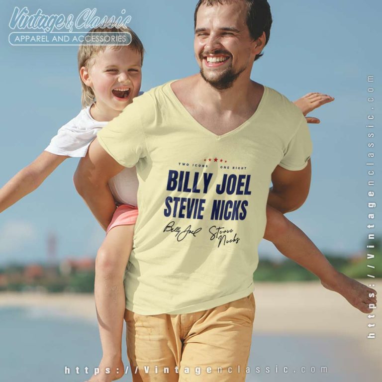Signature Billy Joel Stevie Nick Tour 2023 V Neck TShirt Signature Billy Joel Stevie Nick Tour 2023 V Neck TShirt
