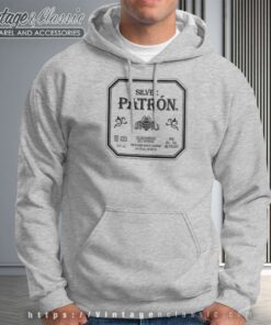 Silver Patron Tequila Label Hoodie