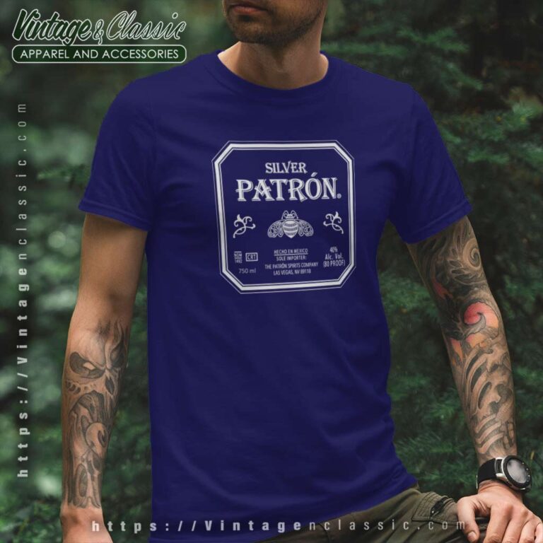 Silver Patron Tequila Label T Shirt Silver Patron Tequila Label T Shirt