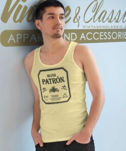 Silver Patron Tequila Label Tank Top Racerback