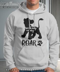 Simba Working On My Roar Lion King Cartoon Hoodie