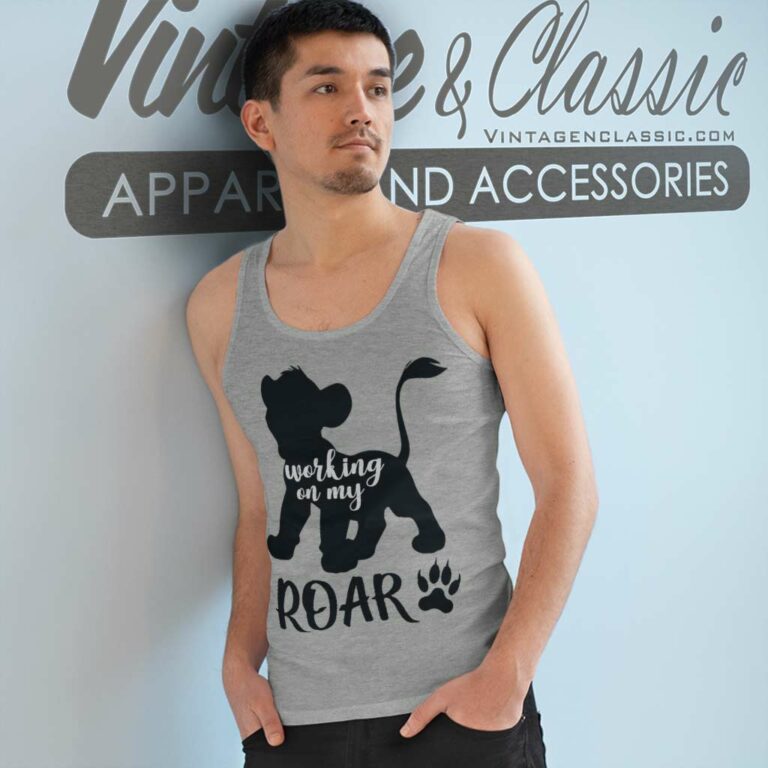 Simba Working On My Roar Lion King Cartoon Tank Top Racerback Simba Working On My Roar Lion King Cartoon Tank Top Racerback