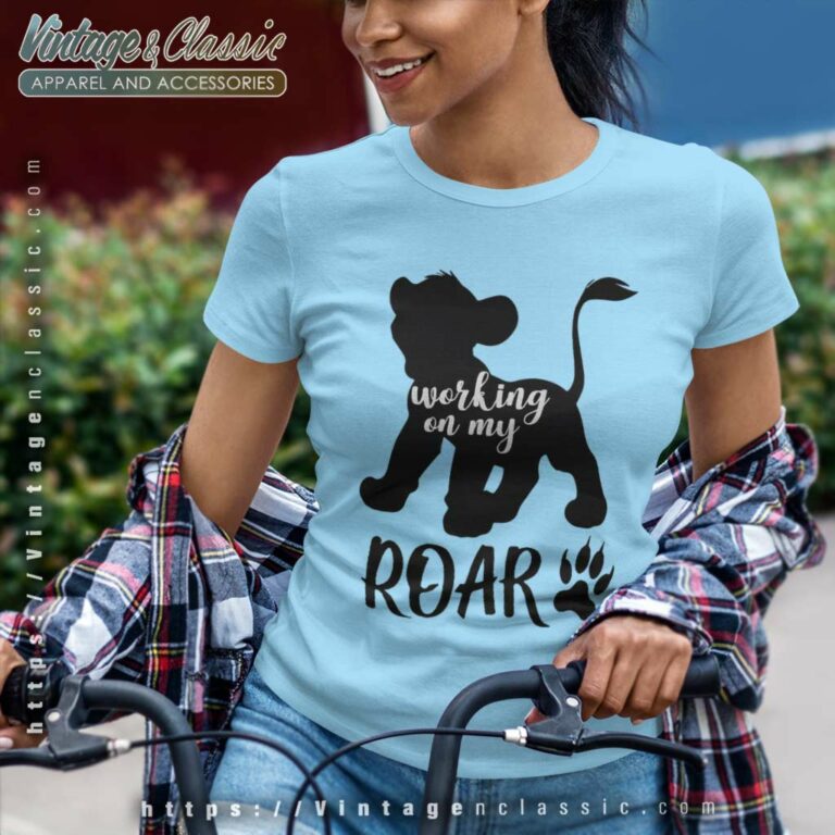 Simba Working On My Roar Lion King Cartoon Women TShirt Simba Working On My Roar Lion King Cartoon Women TShirt
