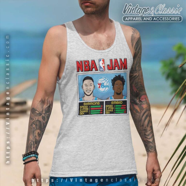 Simmons Embiid Philadelphia 76ers Tank Top Racerback Simmons Embiid Philadelphia 76ers Tank Top Racerback