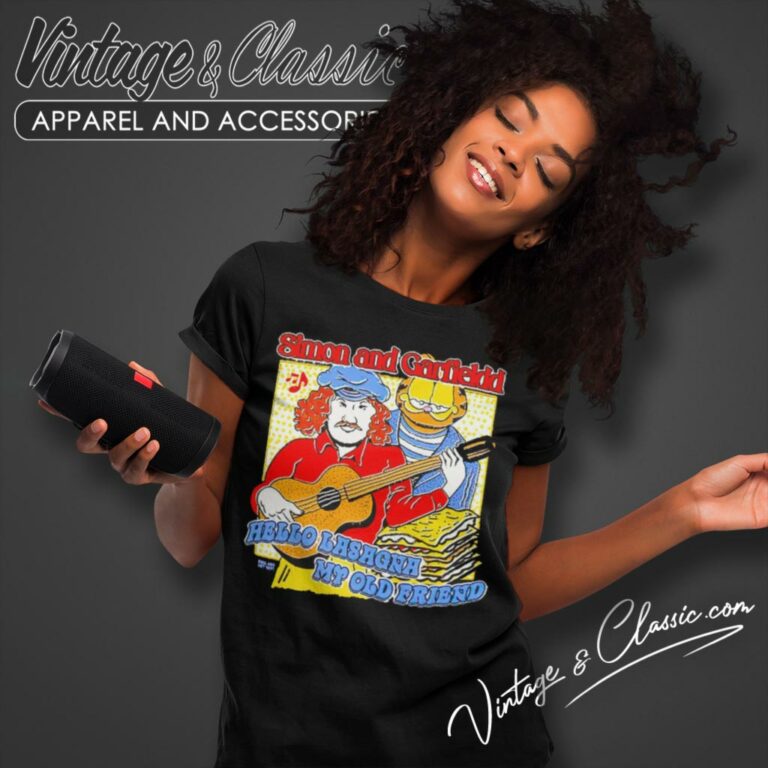 Simon And Garfield Hello Lasagna My Old Friend Women T Shirt Simon And Garfield Hello Lasagna My Old Friend Women T Shirt