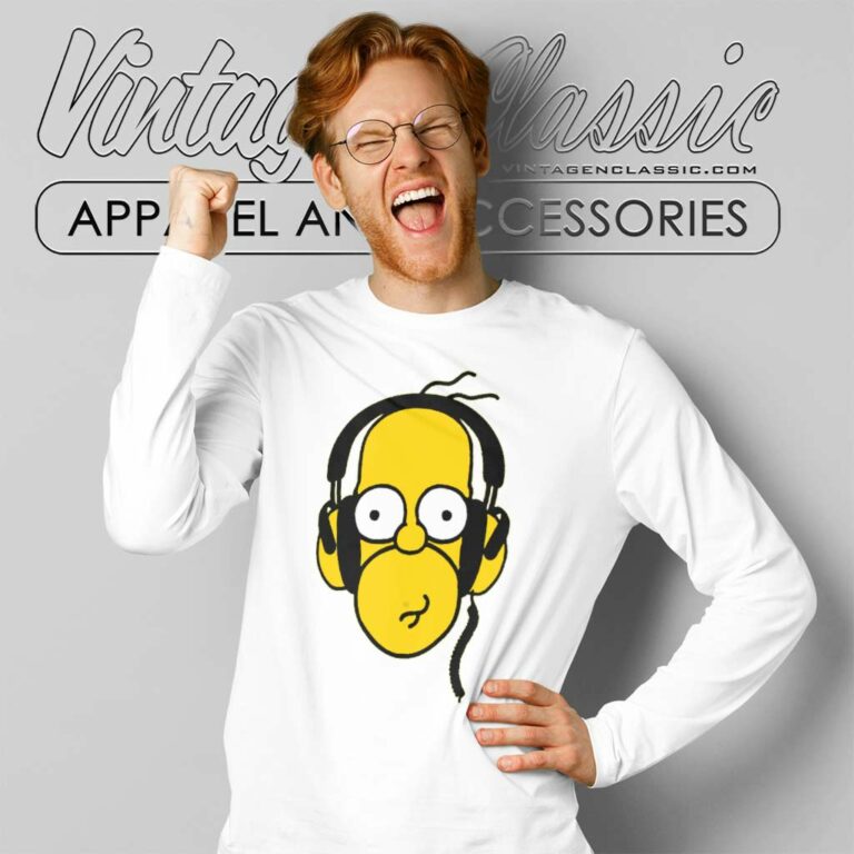 Simpsons Homer Headphones Long Sleeve Tee Simpsons Homer Headphones Long Sleeve Tee