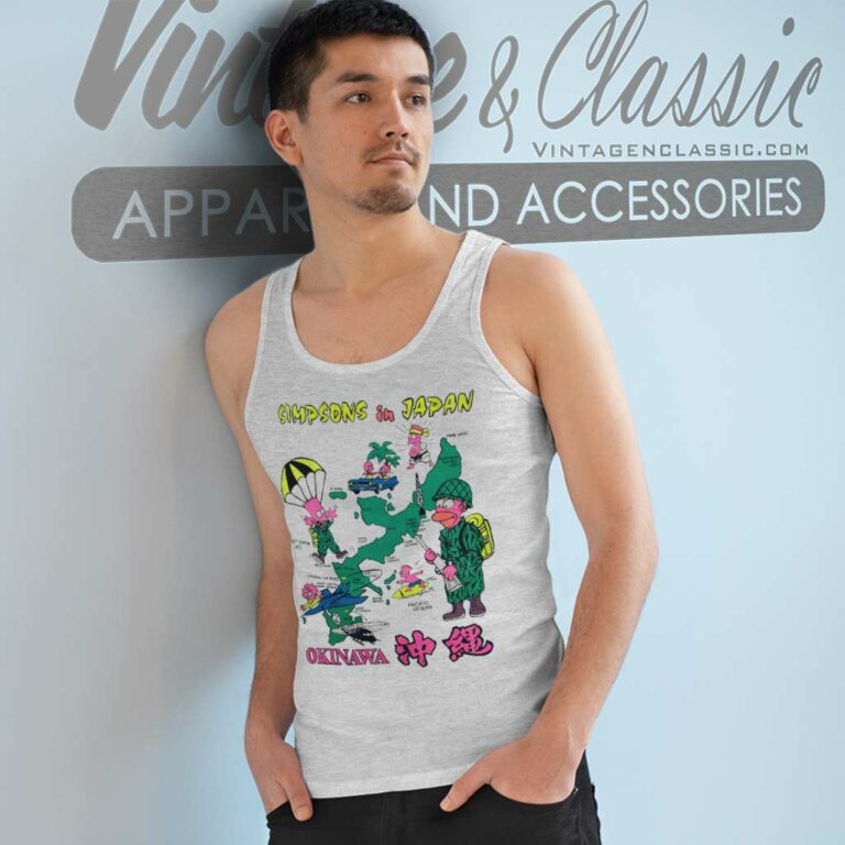 Simpsons In Japan Okinawa Vintage Tank Top Racerback Simpsons In Japan Okinawa Vintage Tank Top Racerback
