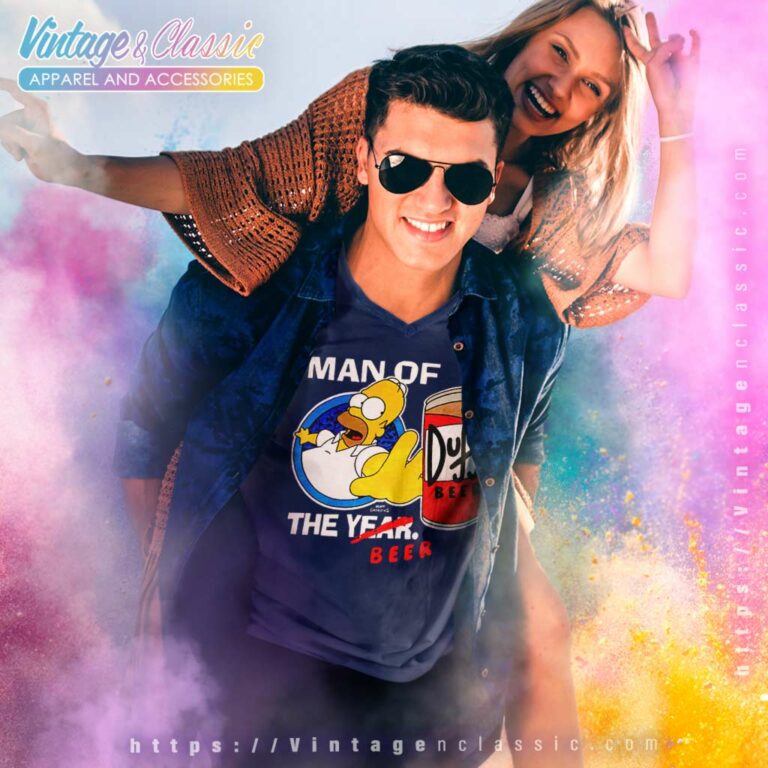 Simpsons Man Of The Beer Duff V Neck TShirt Simpsons Man Of The Beer Duff V Neck TShirt