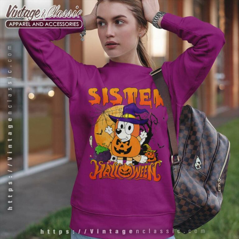 Sister Bluey Halloween Shirt Bingo Halloween Sweatshirt Sister Bluey Halloween Shirt Bingo Halloween Sweatshirt