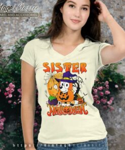 Sister Bluey Halloween Shirt Bingo Halloween V Neck TShirt
