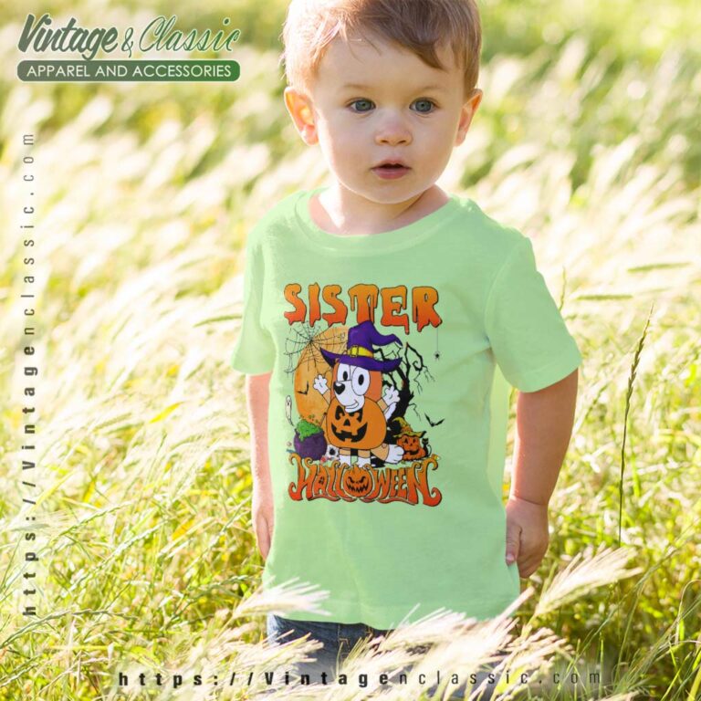 Sister Bluey Halloween Shirt Bingo Halloween kids Tshirt Sister Bluey Halloween Shirt Bingo Halloween kids Tshirt